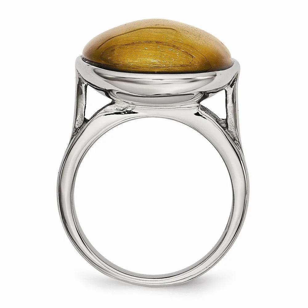 Stainless Steel Tiger's Eye Ring