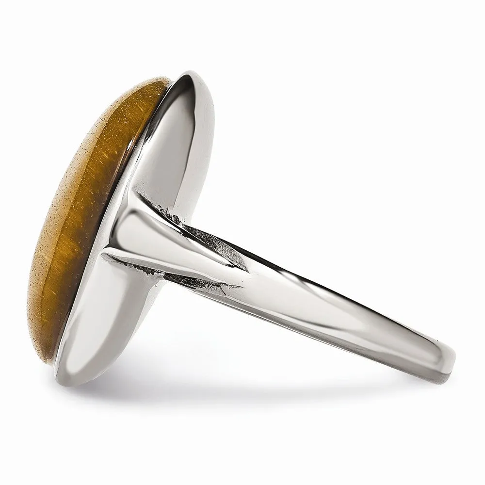 Stainless Steel Tiger's Eye Ring