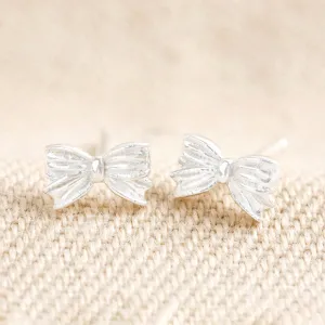Sterling Silver Bow Stud Earrings