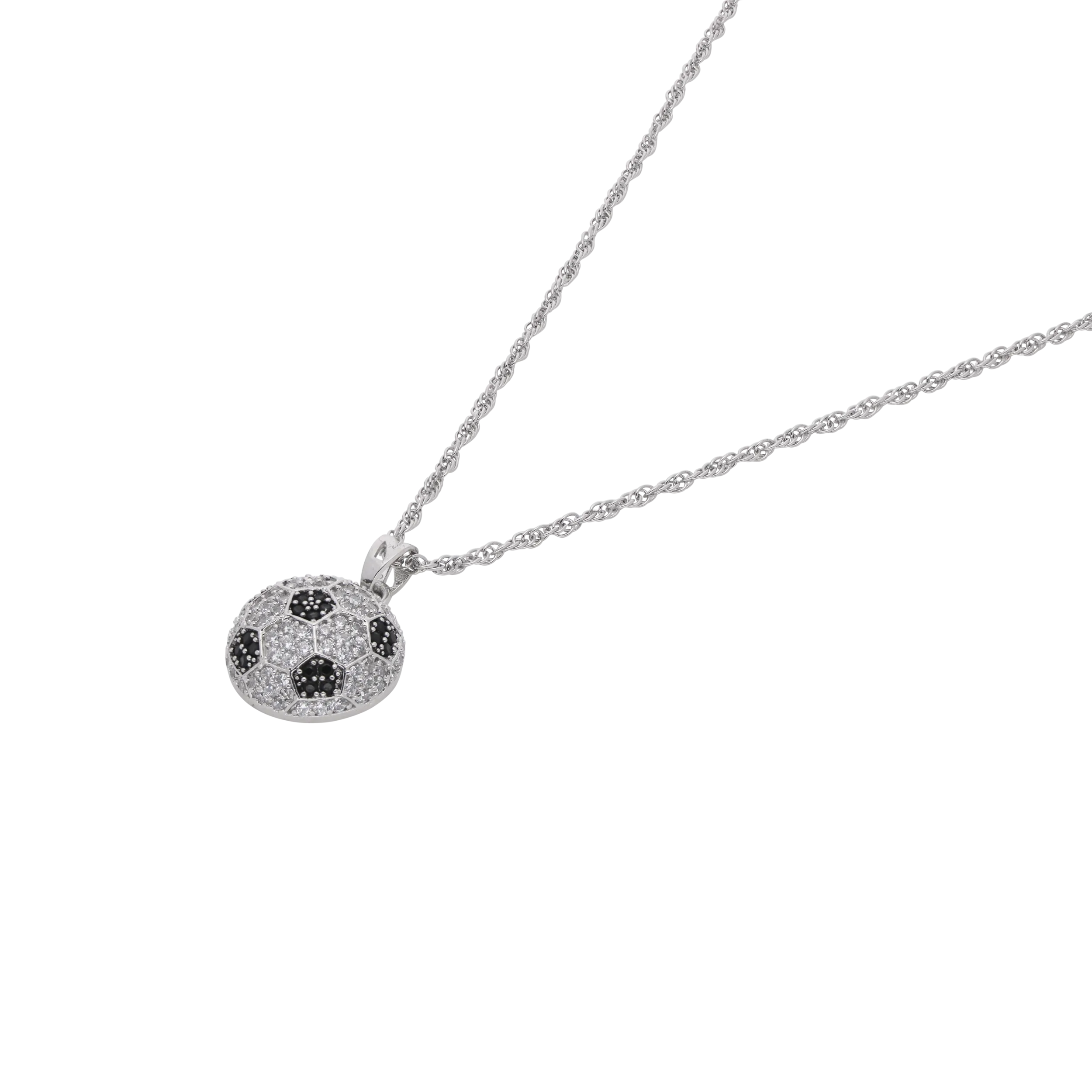 Sterling Silver Football Pendant Necklace – Sporty Elegance for Game Lovers | SKU : 0003566619, 0021341779