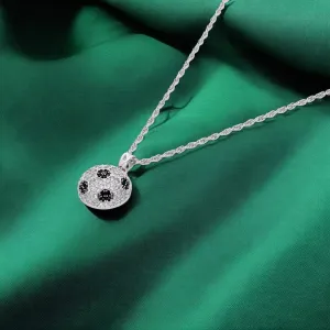 Sterling Silver Football Pendant Necklace – Sporty Elegance for Game Lovers | SKU : 0003566619, 0021341779