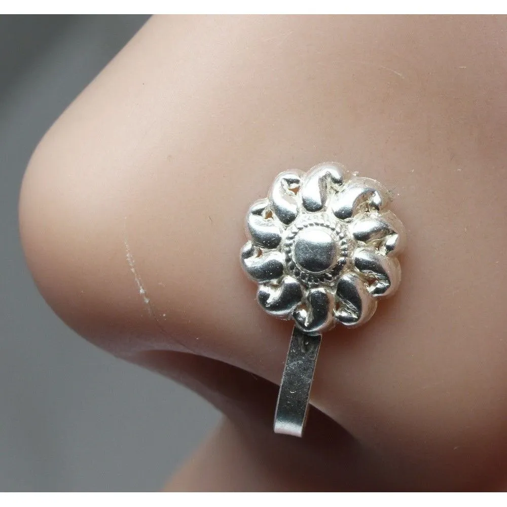 Sterling Silver Nose pin for non piercing Nose in Clip style