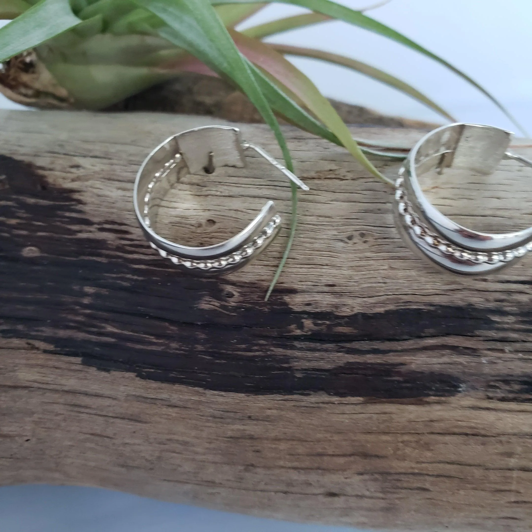 Sterling silver wide hoops