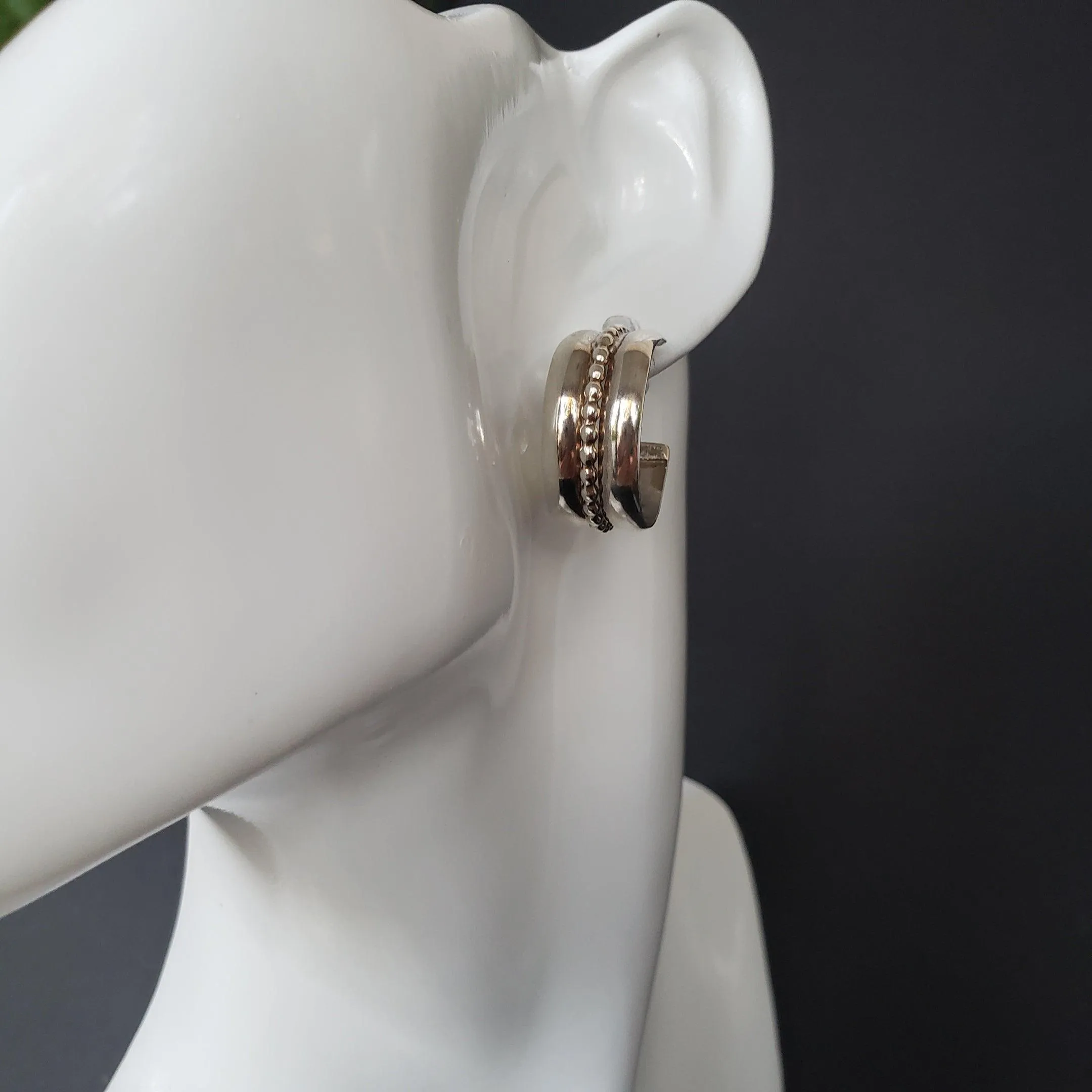 Sterling silver wide hoops
