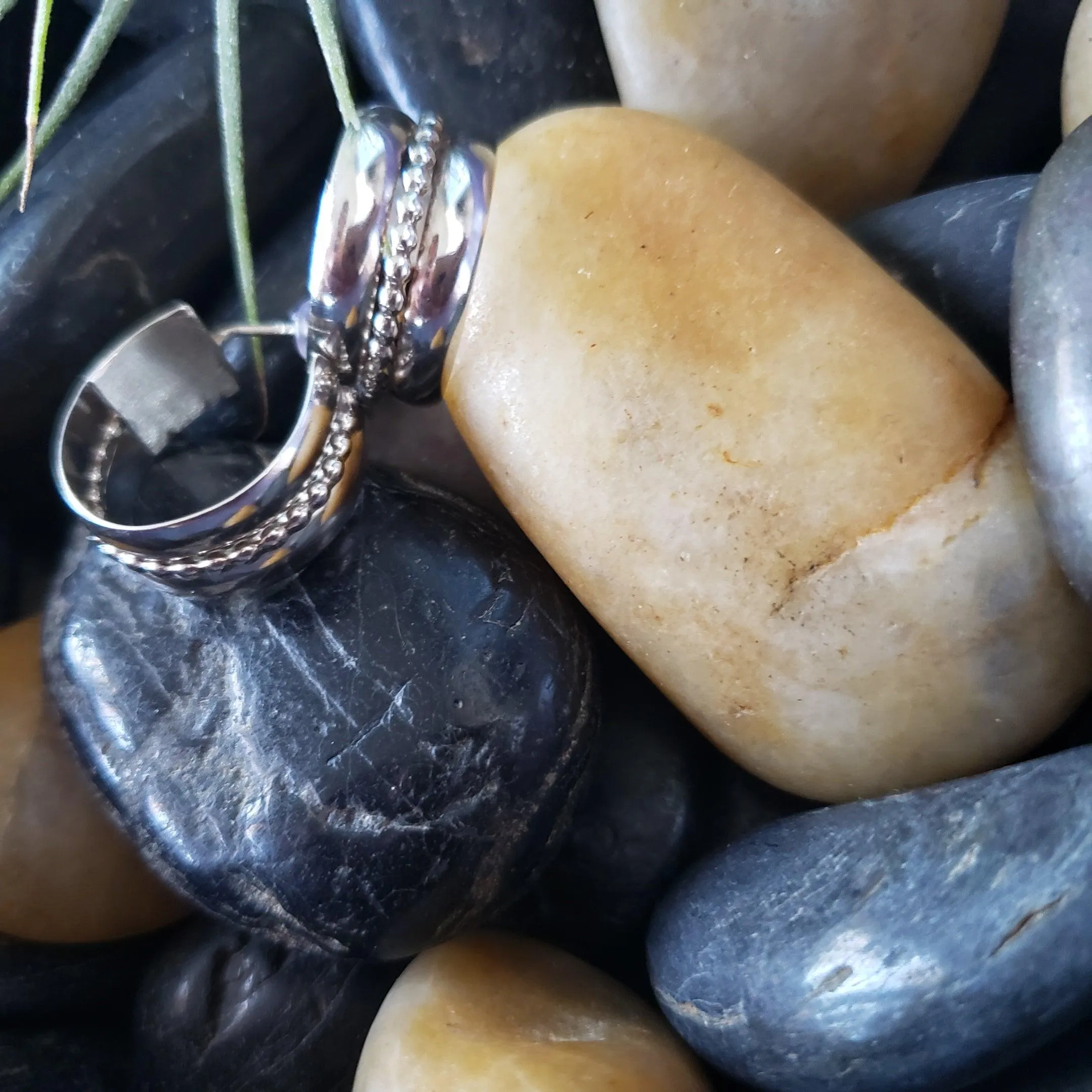Sterling silver wide hoops