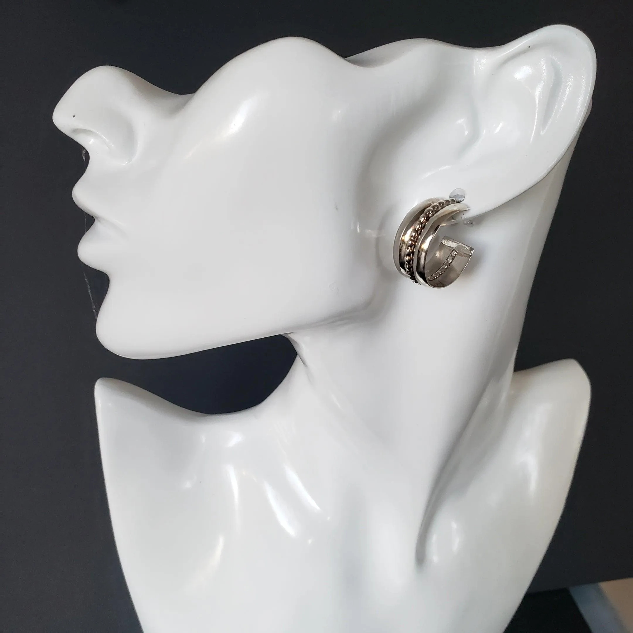 Sterling silver wide hoops