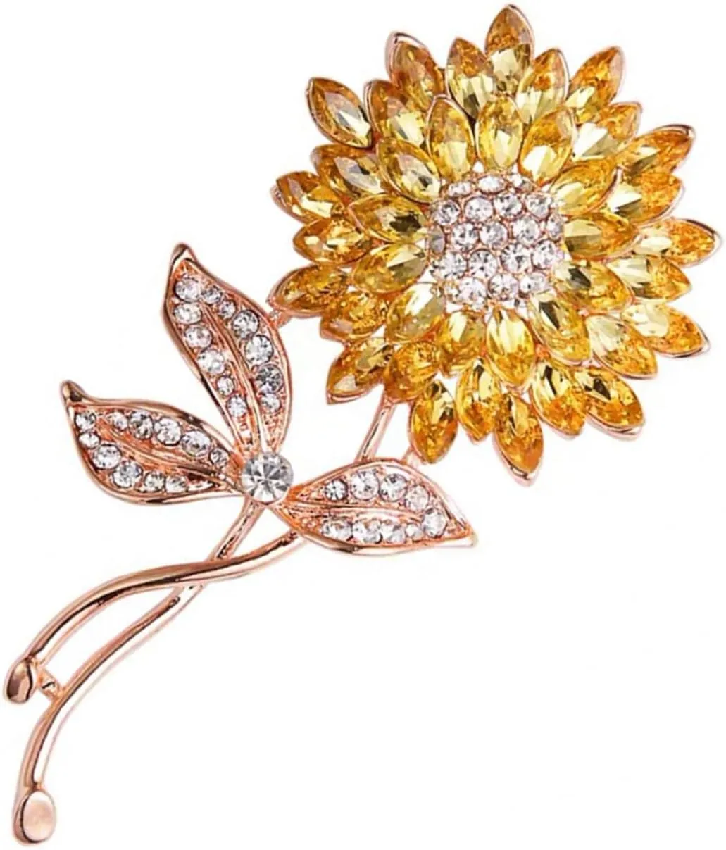 Sunflower Brooch Pin Alloy Clothes Badge for Hat Scarf Suit Decoration Elegant Sunflower Jewelry Accessory Women Durable and Charming Floral Design