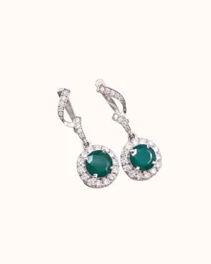 Swirl Green Onyx Earrings