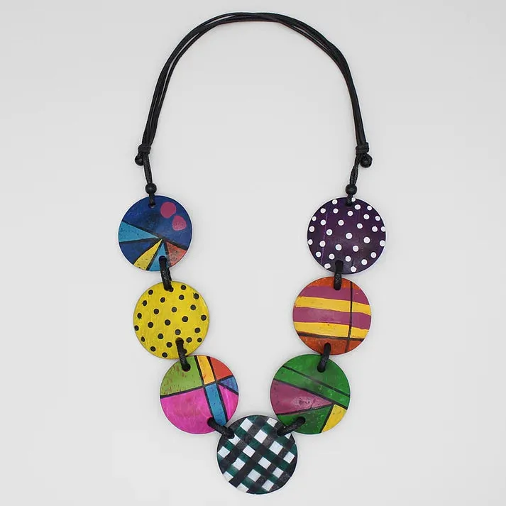 Sylca Colorful Rhea Disc Necklace LS24N05