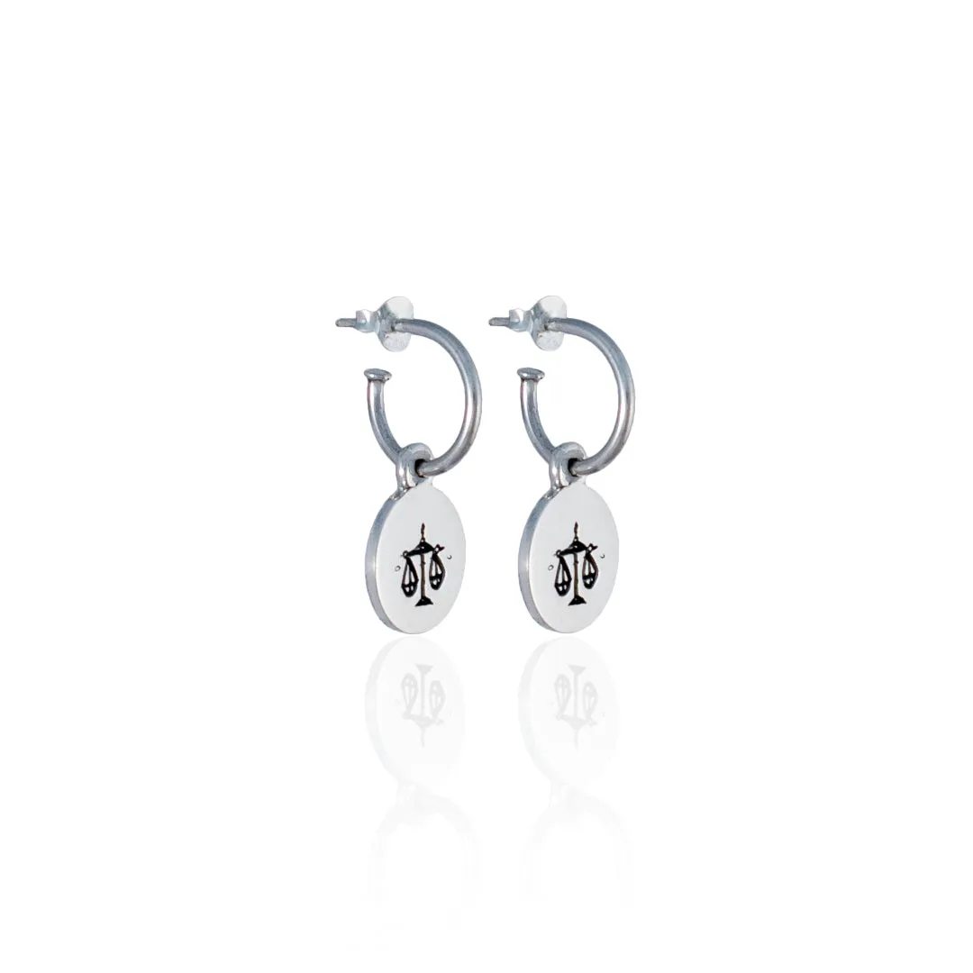 Taurus Mini Zodiac Hoops - Silver
