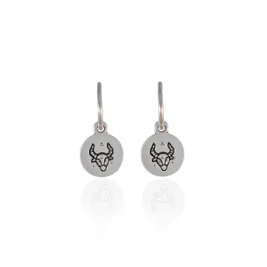 Taurus Mini Zodiac Hoops - Silver