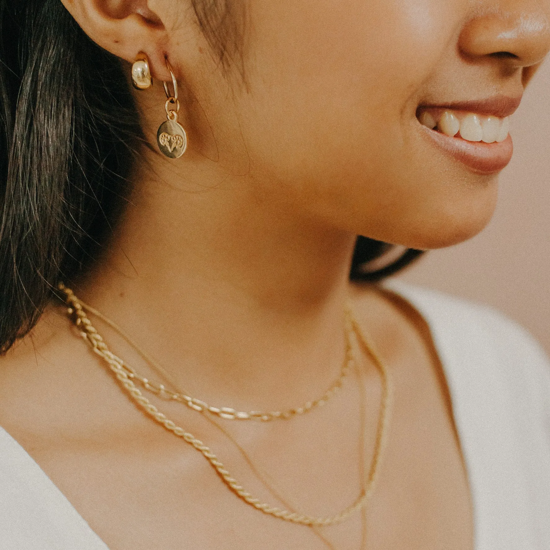 Taurus Mini Zodiac Hoops - Silver