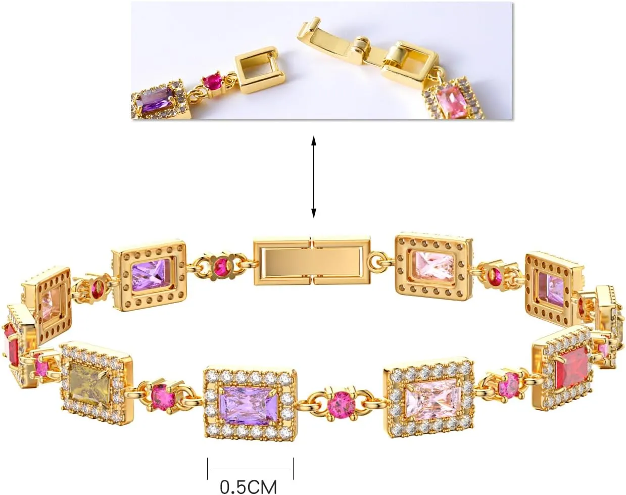 tennis bracelet gold bracelets for women womens cubic zirconia cz men aaa faux diamond anklet Birthstone small wrist Fashion Jewelry Gift set gold silver