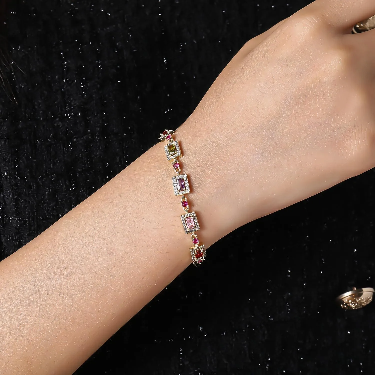 tennis bracelet gold bracelets for women womens cubic zirconia cz men aaa faux diamond anklet Birthstone small wrist Fashion Jewelry Gift set gold silver