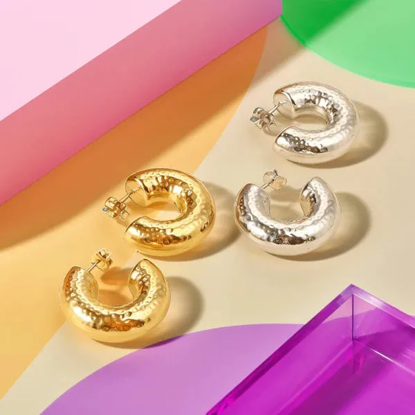 TEXTURED C-HOOPS "STEEL"