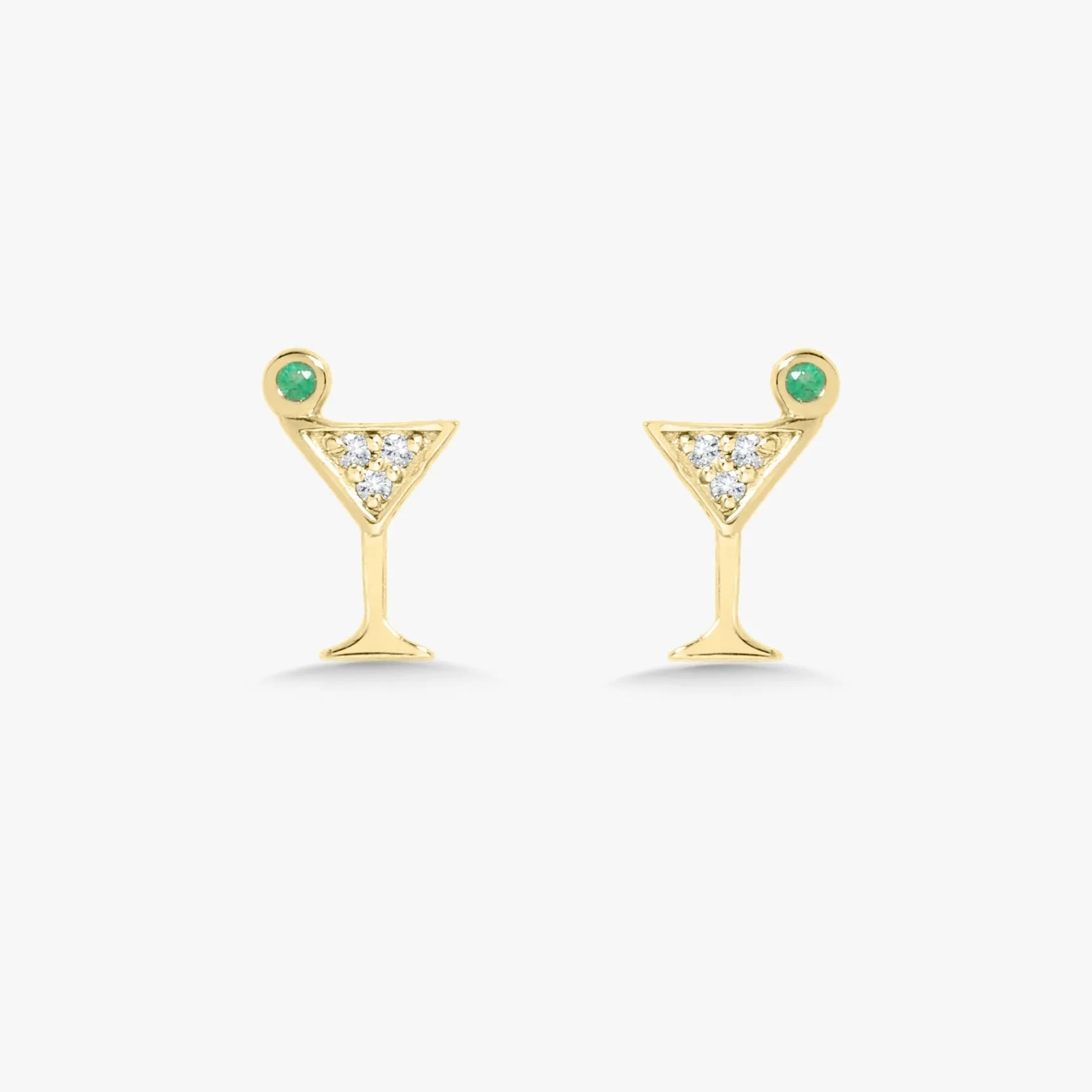 Tini Time Dirty Martini Diamond Stud Earrings