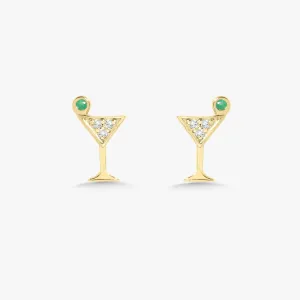 Tini Time Dirty Martini Diamond Stud Earrings
