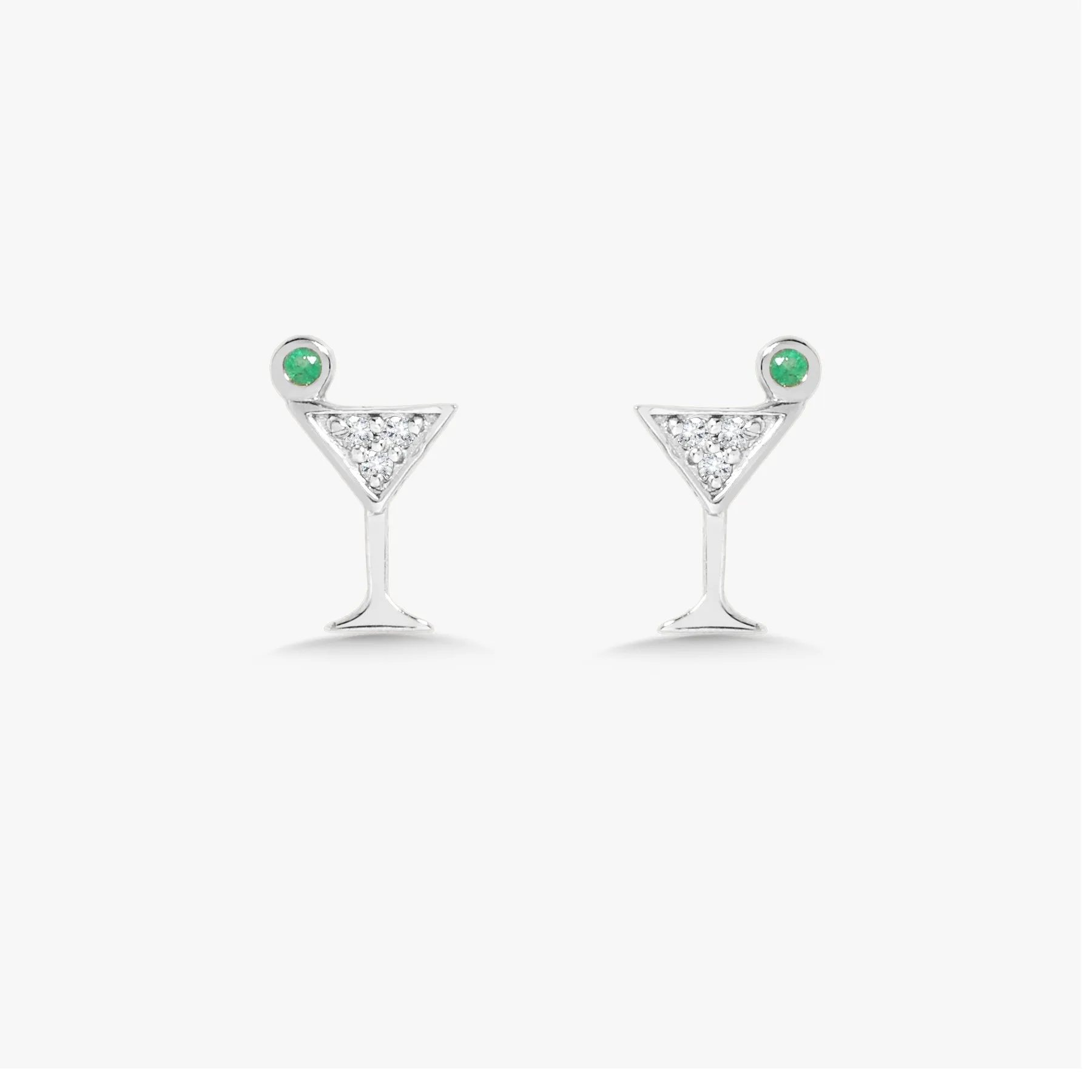 Tini Time Dirty Martini Diamond Stud Earrings