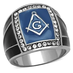 TK1612 - Stainless Steel Ring High polished (no plating) Men Top Grade Crystal Clear