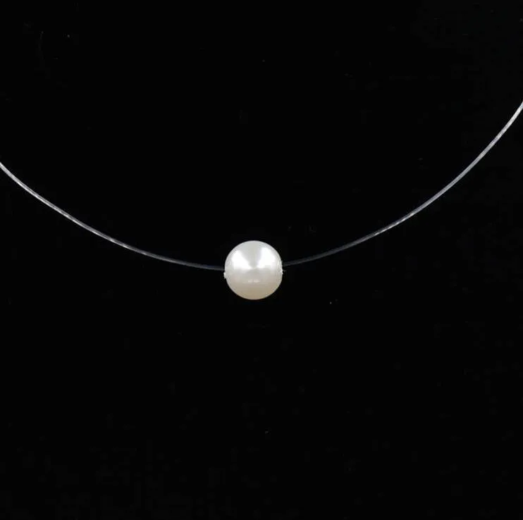 Transparent Chain Fishing Line Invisible Women Zircon Pendants Necklace Jewelry Transparent necklace