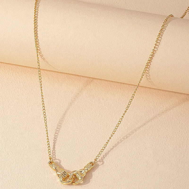 Trendy Handcuff Pendant Necklace Set - Vienna Verve Collection