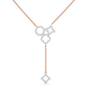 Trendy Wave Drop Lab Grown Diamond Necklace
