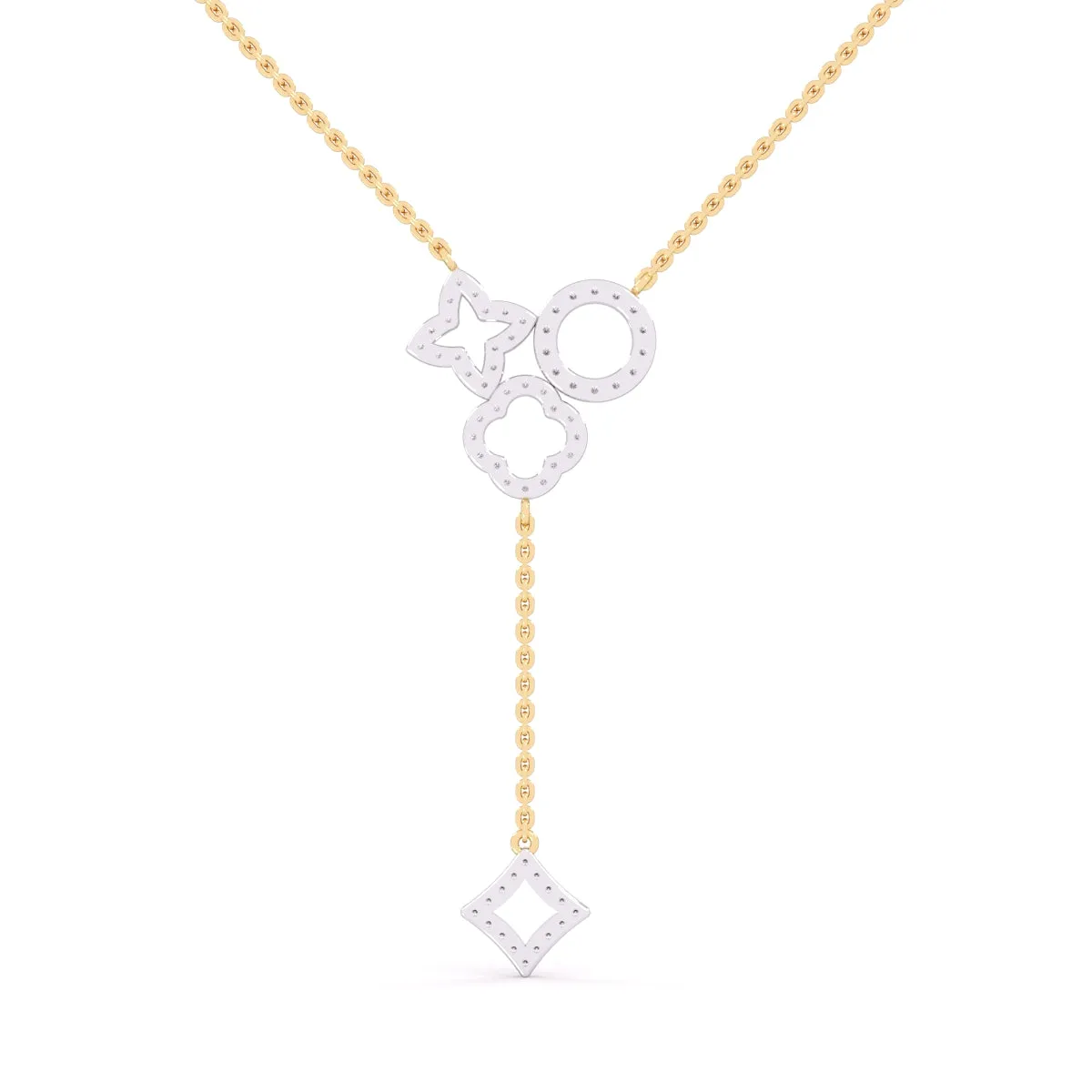 Trendy Wave Drop Lab Grown Diamond Necklace