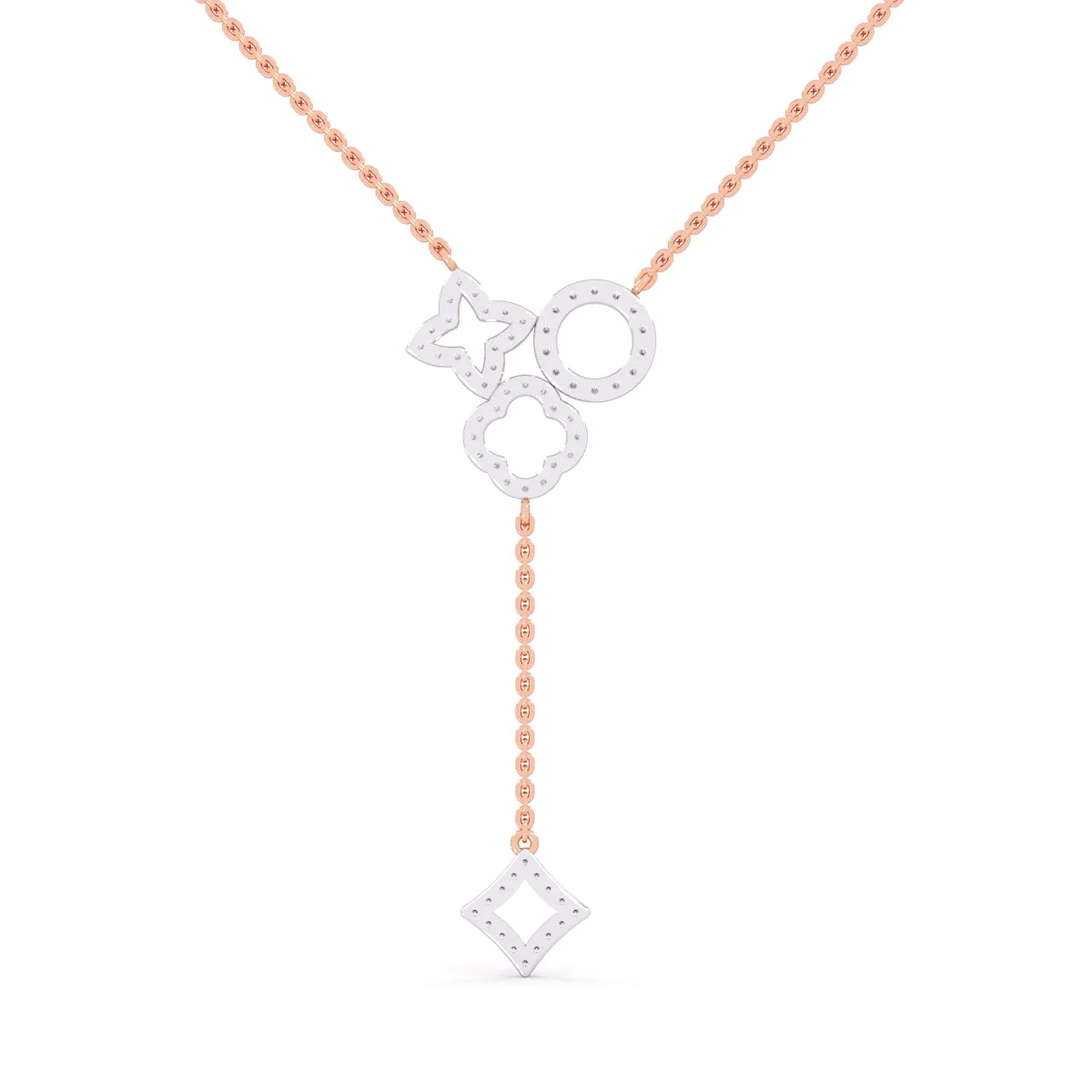 Trendy Wave Drop Lab Grown Diamond Necklace