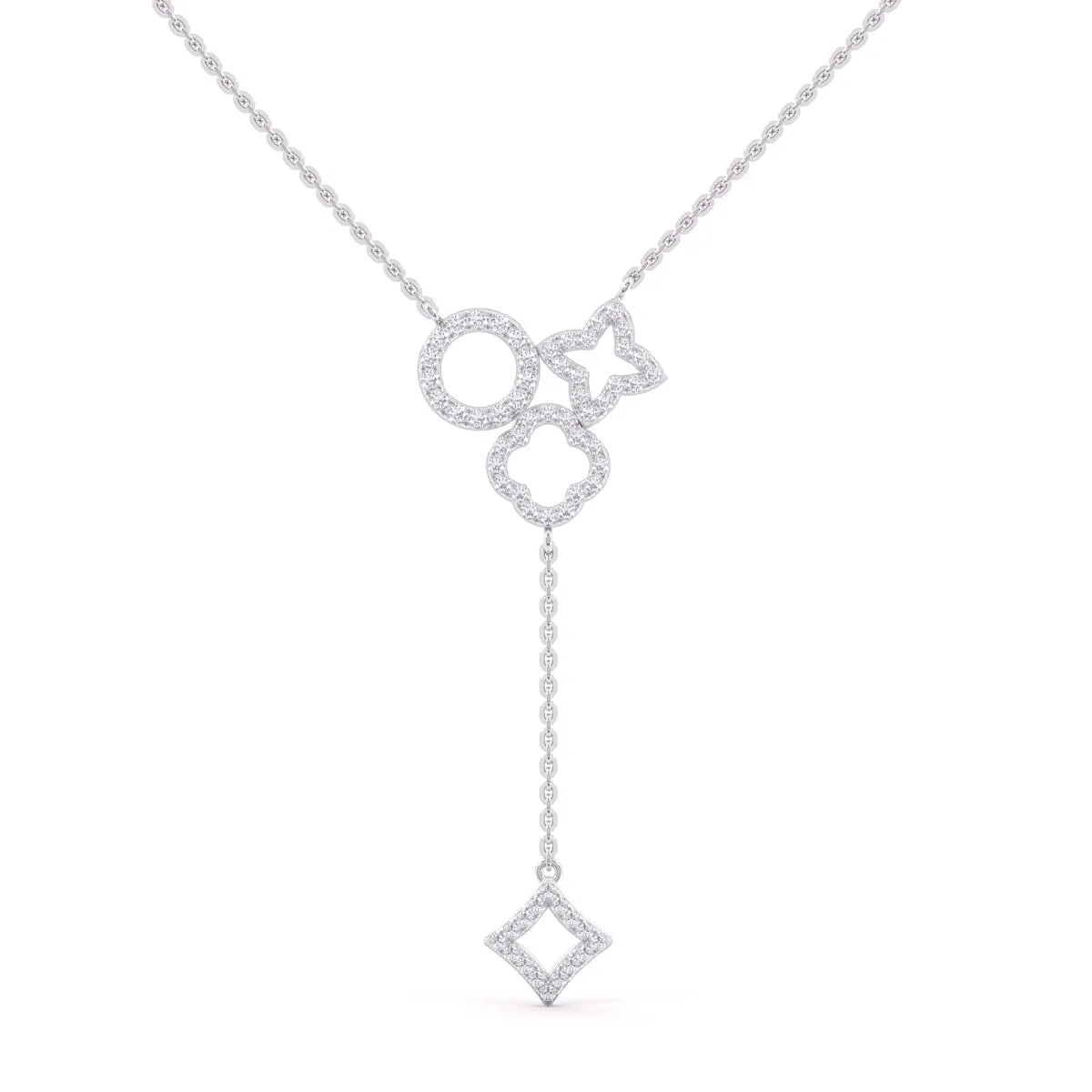 Trendy Wave Drop Lab Grown Diamond Necklace