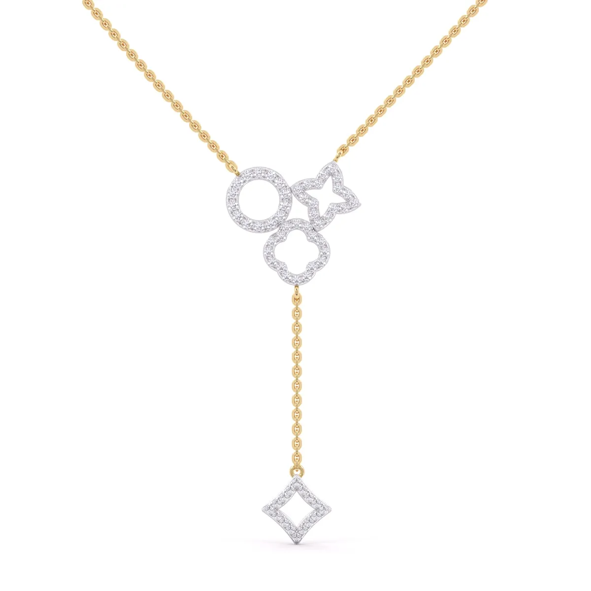 Trendy Wave Drop Lab Grown Diamond Necklace