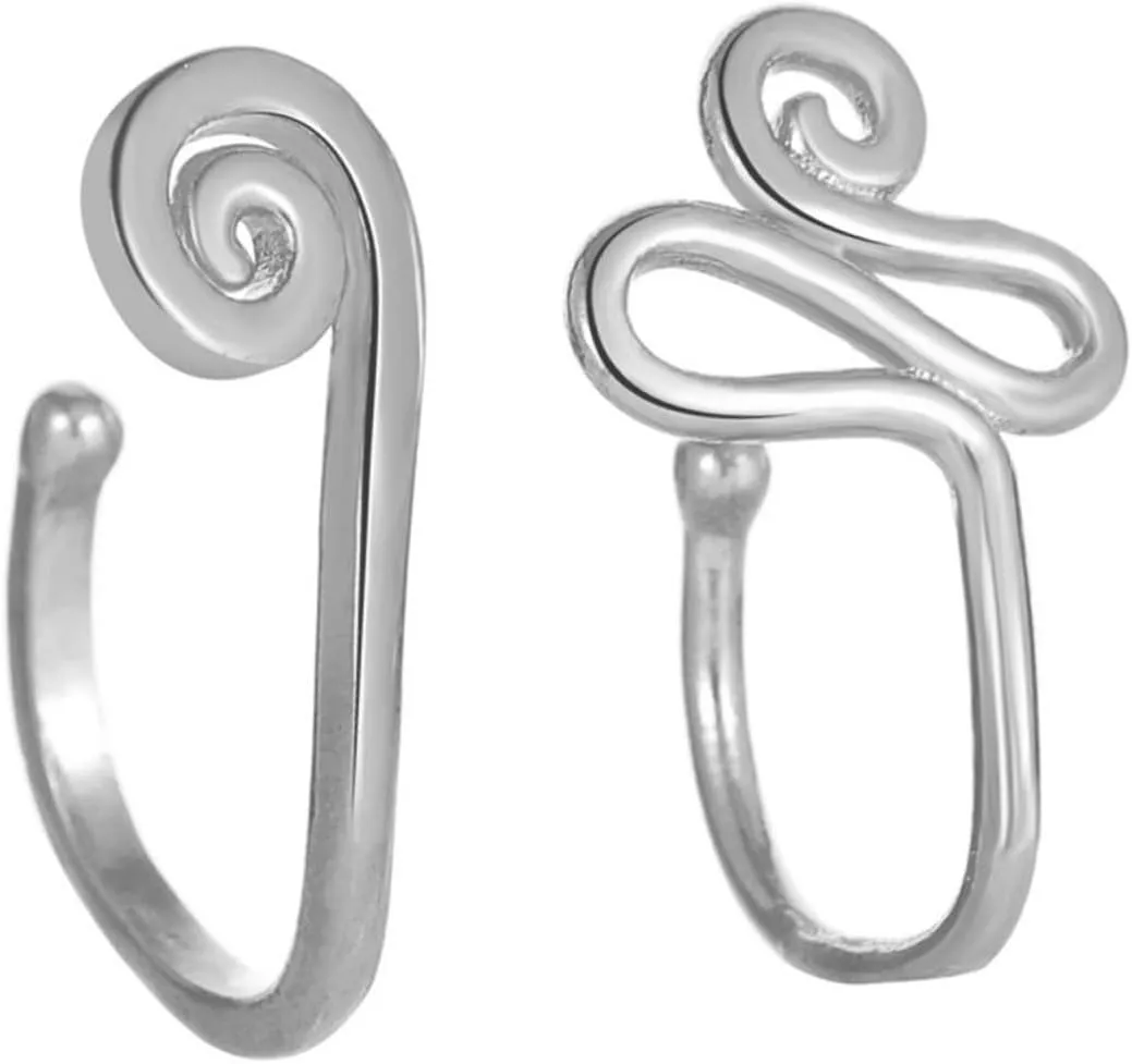 U-Shape Metal Nose Studs Snail Snake Shape Nose Rings Fake Piercing Jewelry Comfortable and Easy to Adjust Non-Pierced Nose Adornments