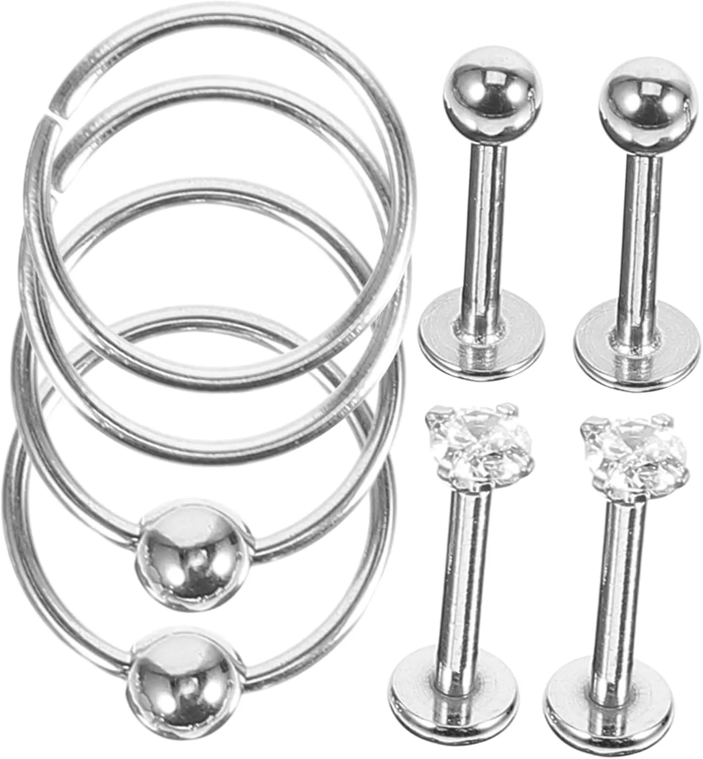 Unique Nose Studs Nose Rings Set Stainless Steel Nose Jewelry Polished Women