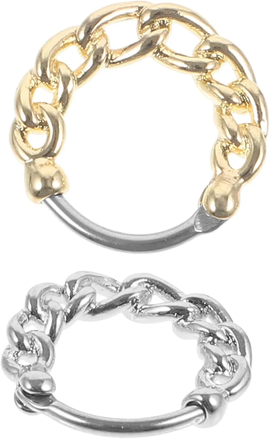 VALICLUD 2pcs Non-pierced Nose for Women Stylish Clip Nose Cuffs Elegant Hollow Design Hoops Jewelry for Everyday Wear