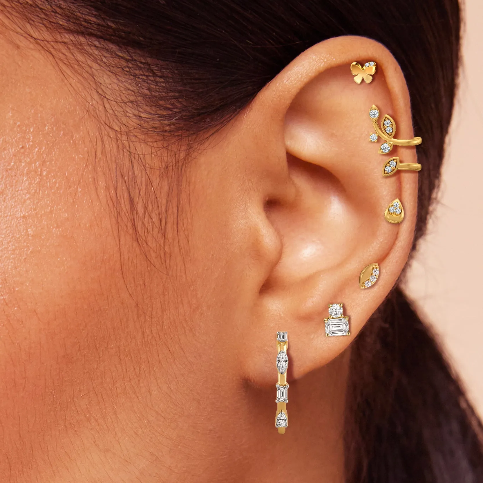 Vertical Marquise Flatback Studs