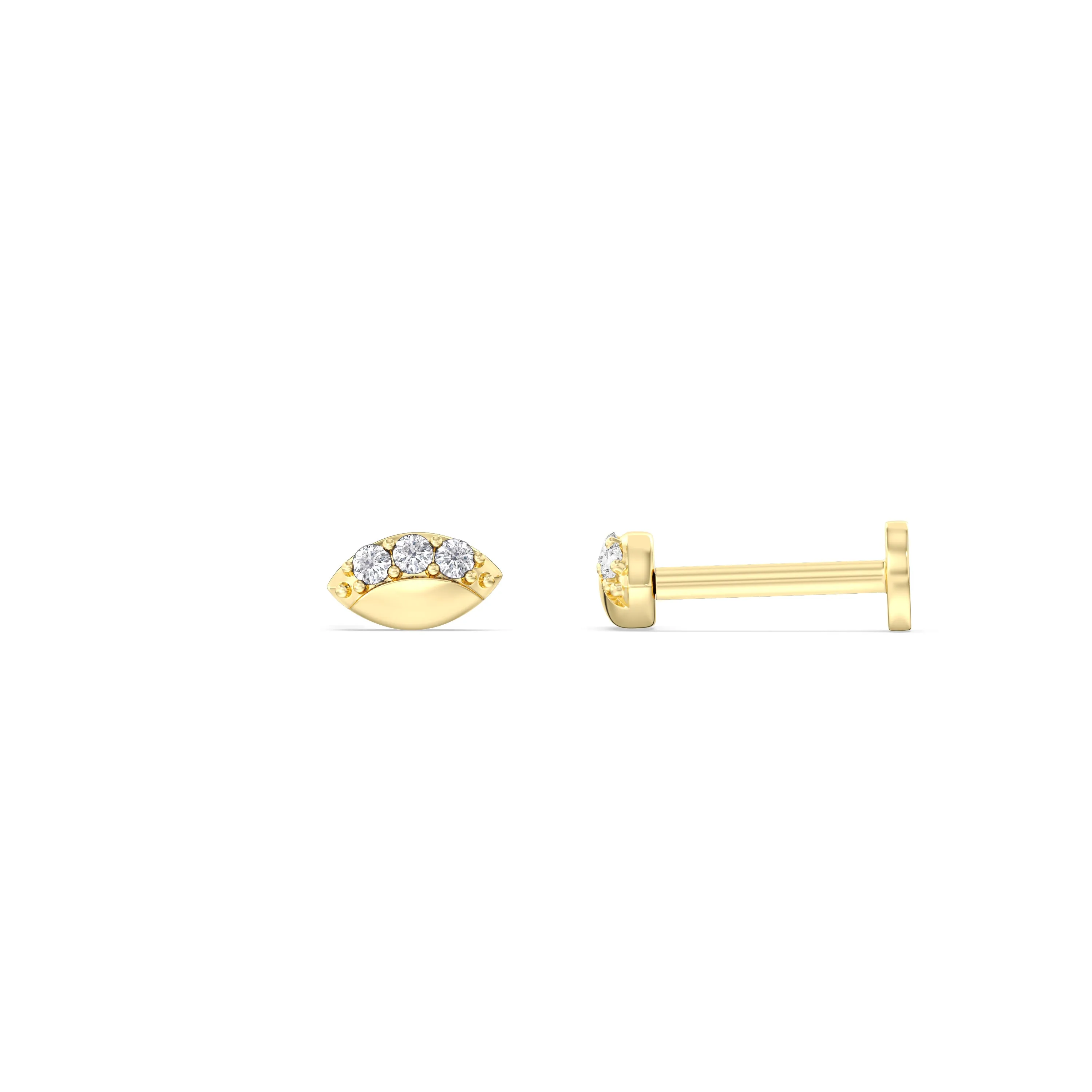 Vertical Marquise Flatback Studs