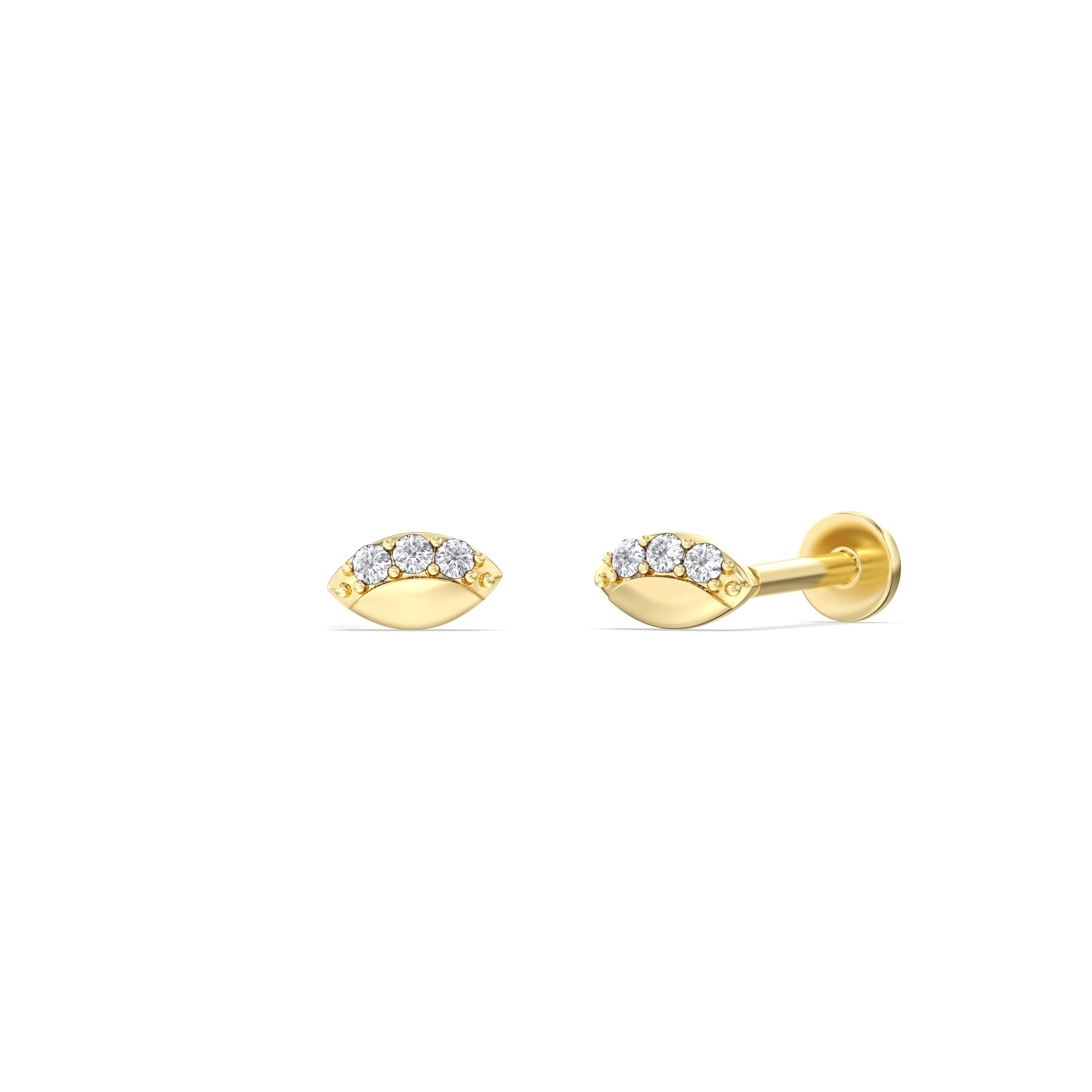 Vertical Marquise Flatback Studs