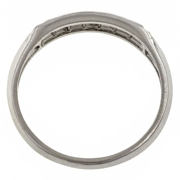 Vintage Diamond Wedding Band Ring, Platinum, Size 5 3/4