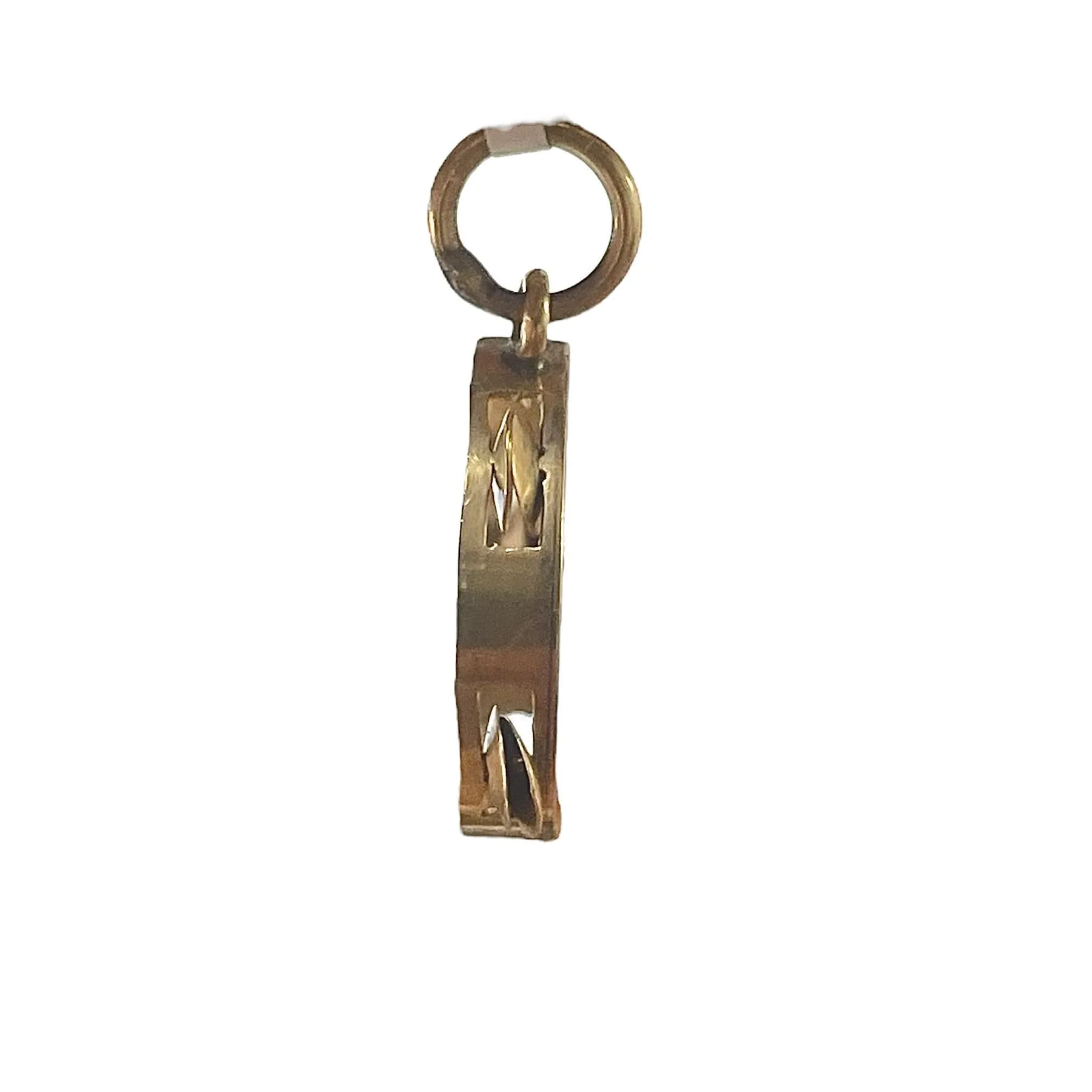 Vintage Matador & Bull Tambourine Pendant - 14K Yellow Gold
