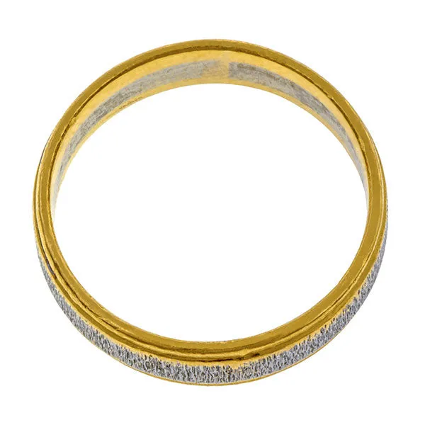 Vintage Platinum & 24k Gold Wedding Band, Size 6.5.