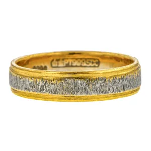 Vintage Platinum & 24k Gold Wedding Band, Size 6.5.