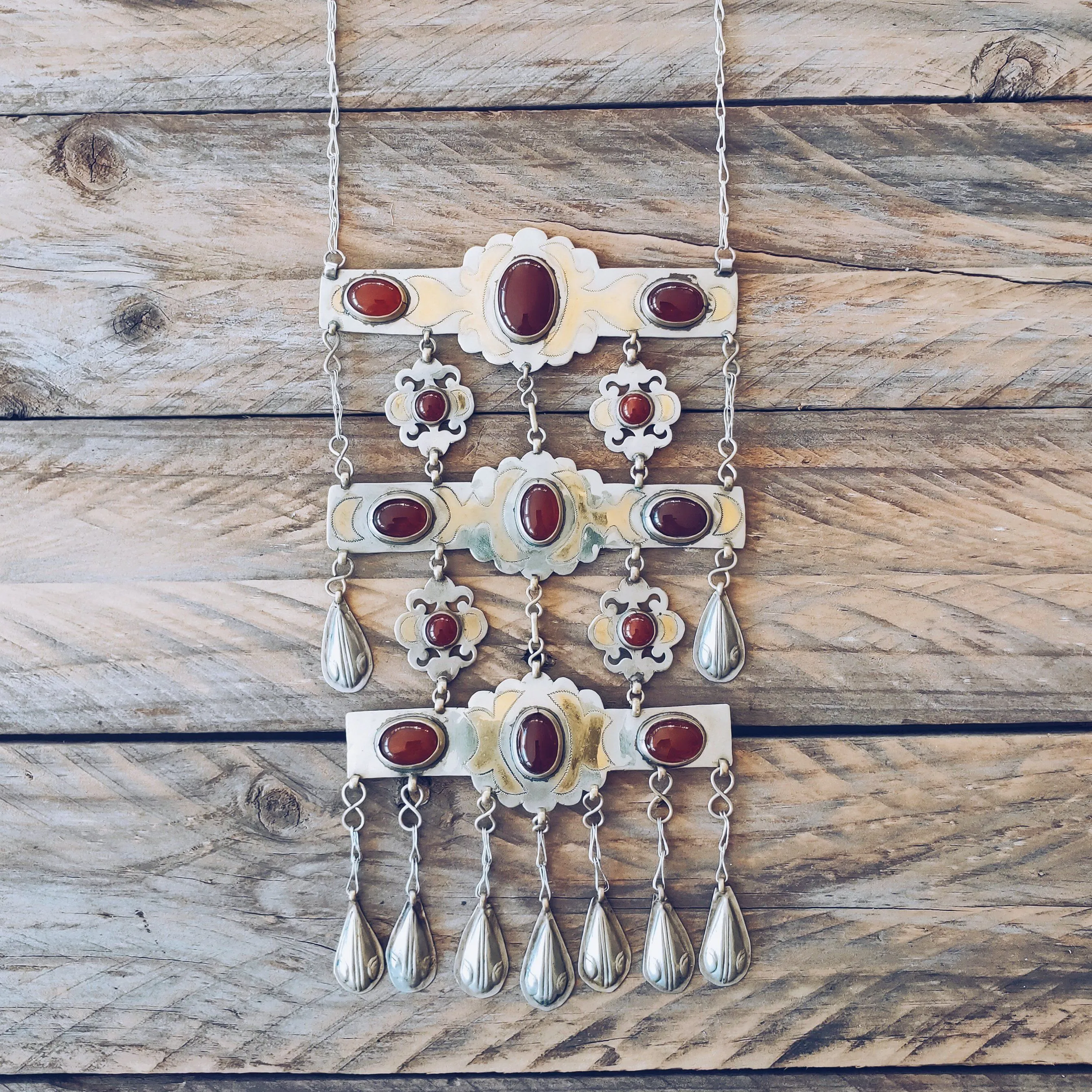 Vintage style Turkmen Teke Necklace - Carnelian