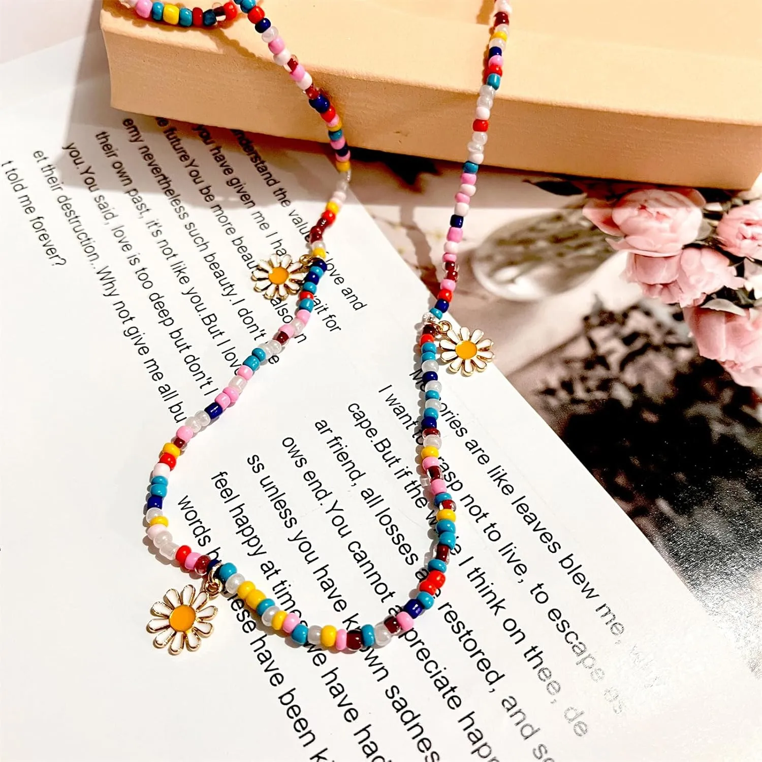 Waist Bead Chains for Women Handmade Colorful Beads Belly Body Chain Elastic African Belly Beads Waist with Star Butterfly Daisy Evil Eyes Beach Jewelry