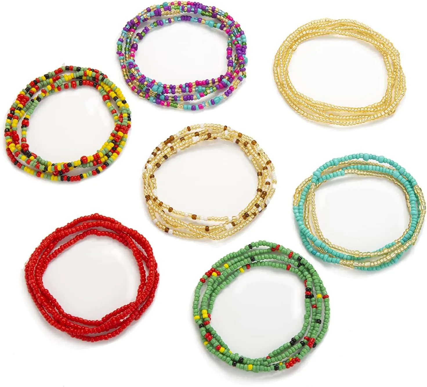 Waist Chains for Women Layered Beaded Sexy Belly Bikini Body Chains Summer Beach Stomach Jewelry Chain (D-Bead,Colorful)