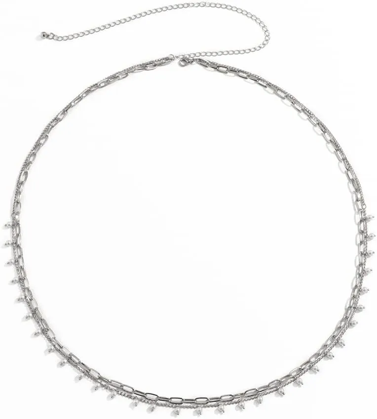 Waist Chains Layered Simple Body Chain Beach BIkini Body Jewelry Accessories for Women Silver