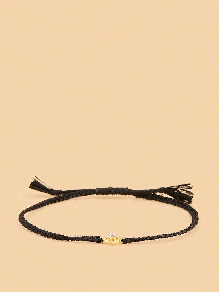 Westside X Pome Black Braided Lab Diamond Cord Bracelet