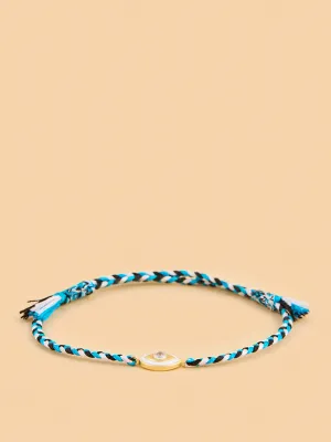 Westside X Pome Evil Eye Blue & White Cord Lab Diamond Bracelet