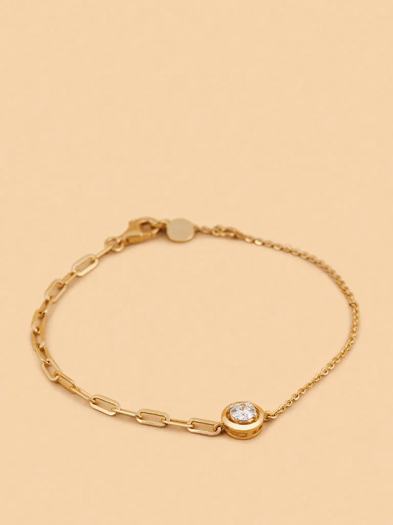 Westside X Pome Faceted Solitaire Lab Diamond Chain Bracelet