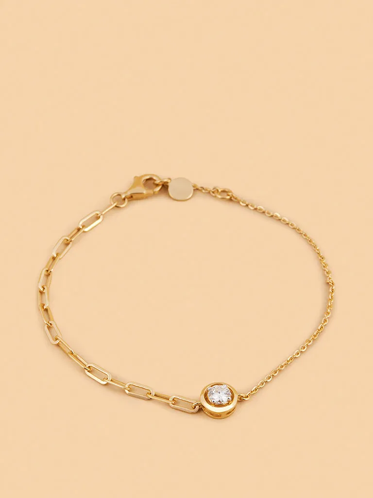 Westside X Pome Faceted Solitaire Lab Diamond Chain Bracelet