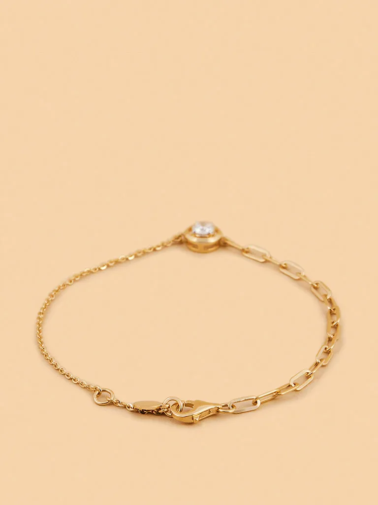 Westside X Pome Faceted Solitaire Lab Diamond Chain Bracelet