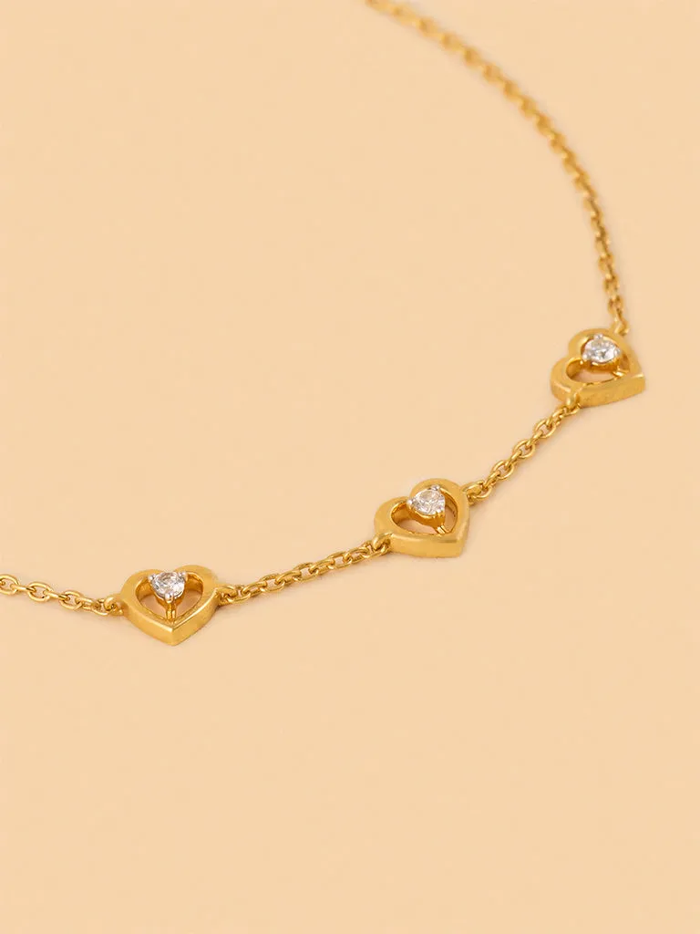 Westside X Pome Tripe Lab Diamond Heart Prong Bracelet